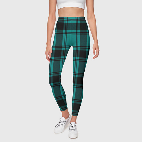 Женские легинсы Checkered dark blue / 3D-принт – фото 3