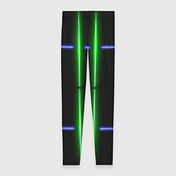 Женские легинсы Neon black light blue green line