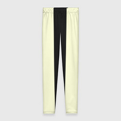 Леггинсы женские Color black beige line, цвет: 3D-принт