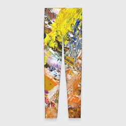 Женские легинсы Живая Абстракция: Поток Цветов и Форм в Постоянном