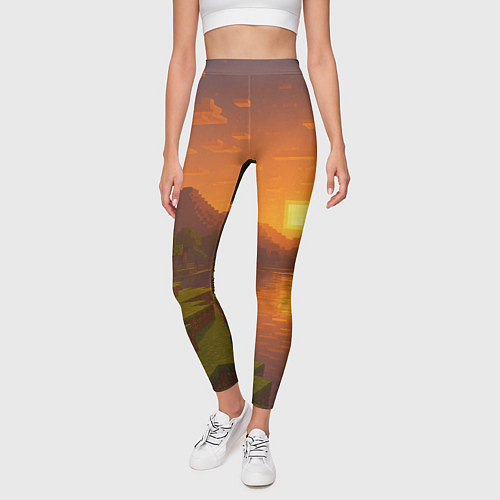 Женские легинсы Закат - Minecraft / 3D-принт – фото 3
