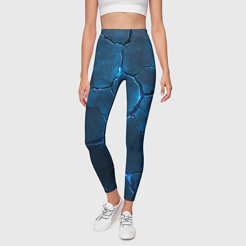 Женские легинсы Неоновые плиты с камуфляжем / 3D-принт – фото 3