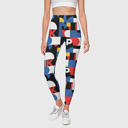 Леггинсы женские Геометрия букв, цвет: 3D-принт — фото 2
