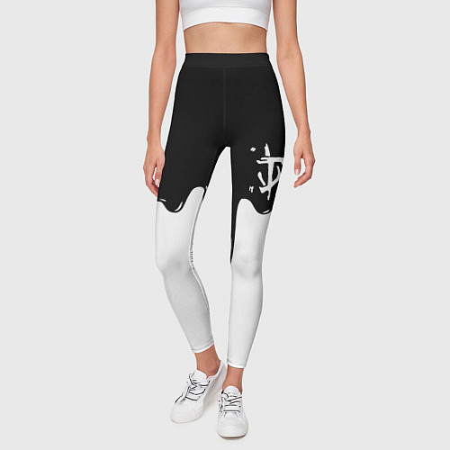 Женские легинсы Doom logo жидкие краски / 3D-принт – фото 3