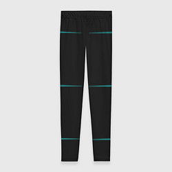 Леггинсы женские Color black blue stripes, цвет: 3D-принт