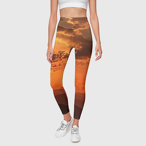 Женские легинсы Закат на перевале актопрак / 3D-принт – фото 3