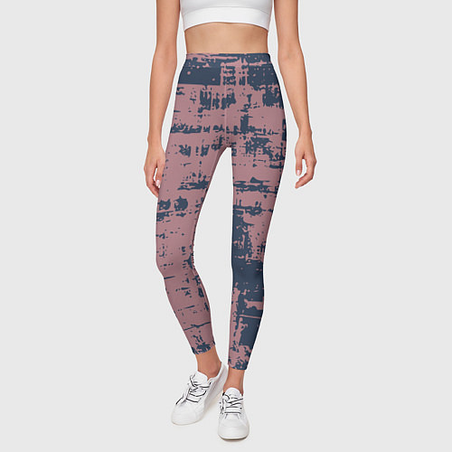Женские легинсы Текстура с потертостями сине-розовая / 3D-принт – фото 3