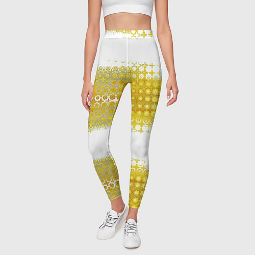 Женские легинсы Узорчатые золотые полосы / 3D-принт – фото 3
