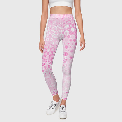Женские легинсы Розовая метаморфоза / 3D-принт – фото 3