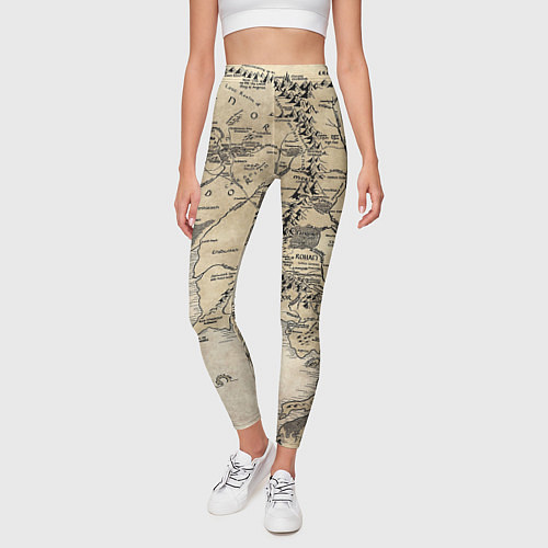Женские легинсы Властелин колец карта / 3D-принт – фото 3