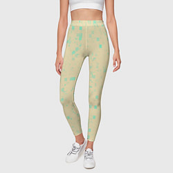 Леггинсы женские Color beige turquoise, цвет: 3D-принт — фото 2