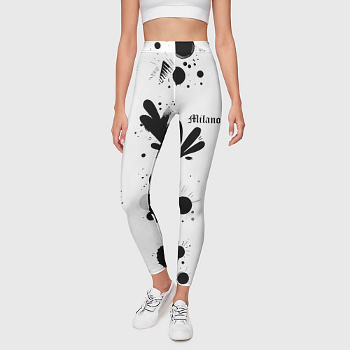 Женские легинсы Растительный паттерн и кляксы - Милан / 3D-принт – фото 3