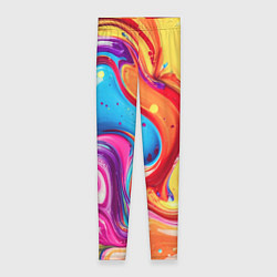 Женские легинсы Смесь красно-жёлто-голубых масляных красок абстрак