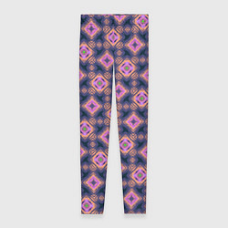 Леггинсы женские Фиолетово-розовый геометрический паттерн, цвет: 3D-принт