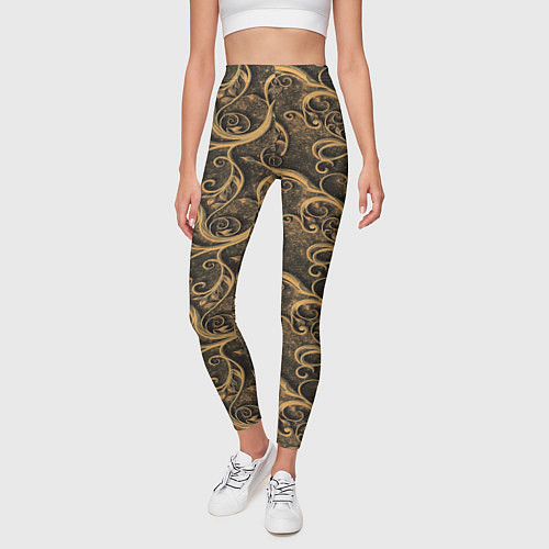 Женские легинсы Латунные завитки / 3D-принт – фото 3
