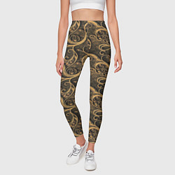 Леггинсы женские Латунные завитки, цвет: 3D-принт — фото 2