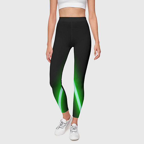Женские легинсы Color neon green / 3D-принт – фото 3