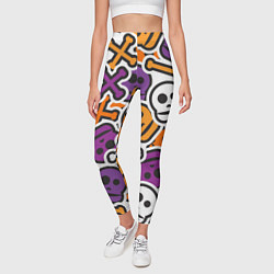 Леггинсы женские Funny skulls, цвет: 3D-принт — фото 2
