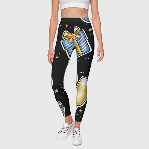Женские легинсы Новогодний вайб / 3D-принт – фото 3