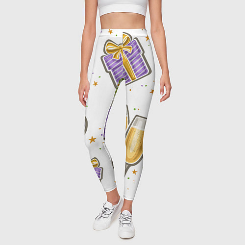 Женские легинсы Новогодний вайб / 3D-принт – фото 3