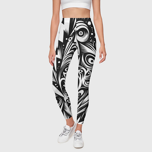 Женские легинсы Lightnings and faces - ai art fantasy / 3D-принт – фото 3