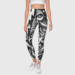 Леггинсы женские Lightnings and faces - ai art fantasy, цвет: 3D-принт — фото 2