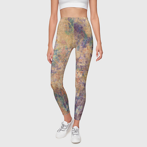 Женские легинсы Абстракция - pink marble with blue flecks / 3D-принт – фото 3