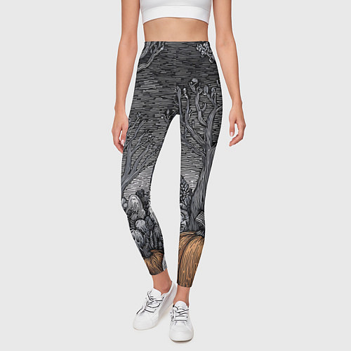 Женские легинсы Осенние шалости духов / 3D-принт – фото 3