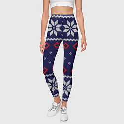 Леггинсы женские Вязаный новогодний узор, цвет: 3D-принт — фото 2