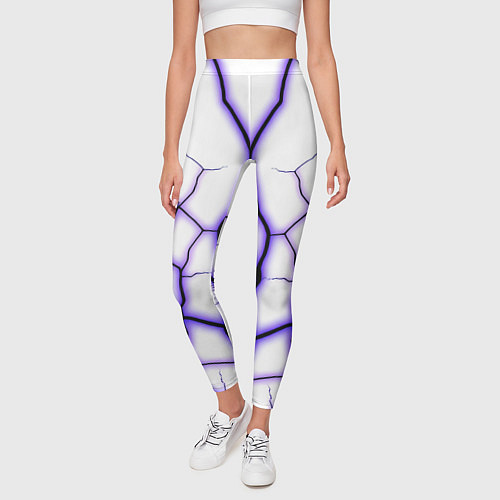 Женские легинсы Color white purple / 3D-принт – фото 3