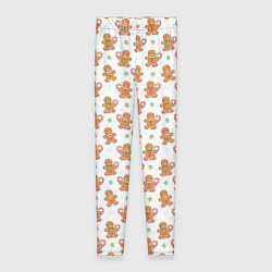 Женские легинсы Имбирные человечки и карамельные трости
