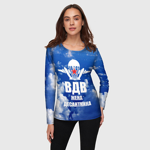 Женский лонгслив Жена десантника - ВДВ / 3D-принт – фото 3