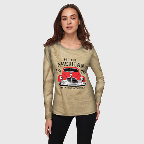 Женский лонгслив American retro auto / 3D-принт – фото 3