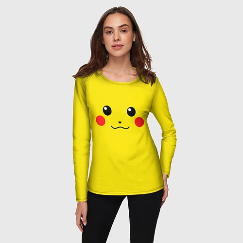 Женский лонгслив Happy Pikachu / 3D-принт – фото 3