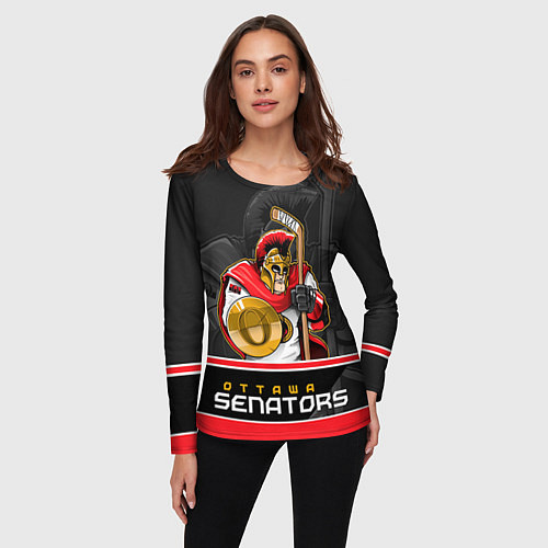 Женский лонгслив Ottawa Senators / 3D-принт – фото 3