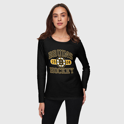 Женский лонгслив Boston Bruins: Est.1924 / 3D-принт – фото 3