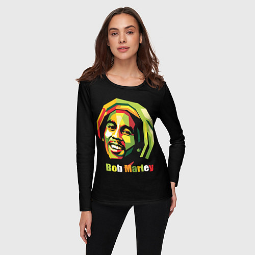 Женский лонгслив Bob Marley Smile / 3D-принт – фото 3
