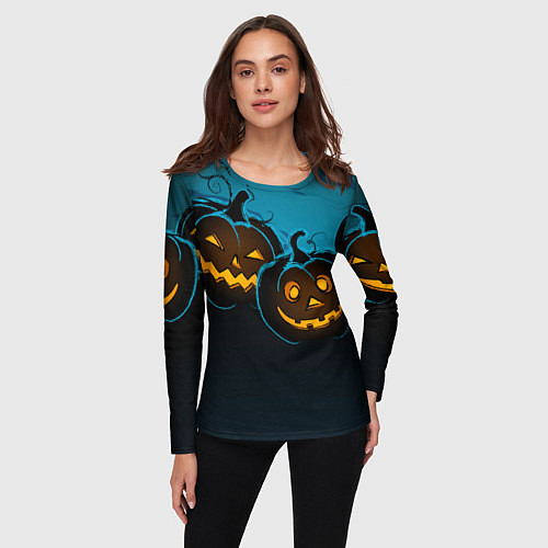 Женский лонгслив Halloween3 / 3D-принт – фото 3