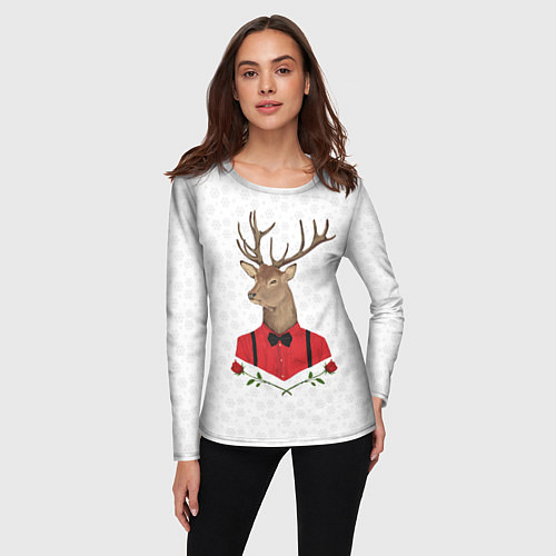 Женский лонгслив Christmas Deer / 3D-принт – фото 3