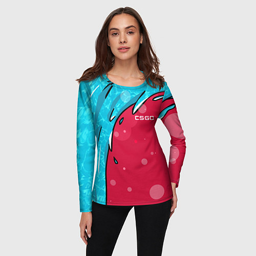 Женский лонгслив Water Elemental - Дух воды / 3D-принт – фото 3