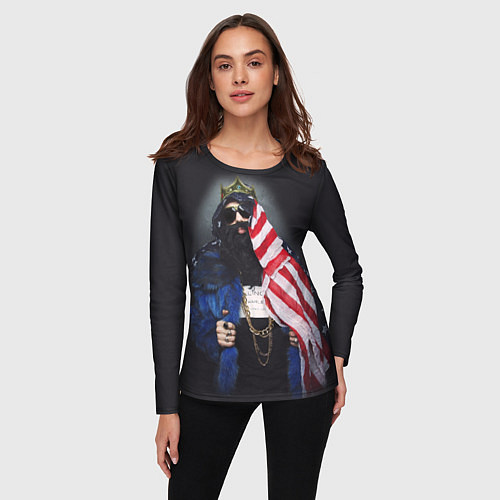 Женский лонгслив Большой Русский Босс / 3D-принт – фото 3