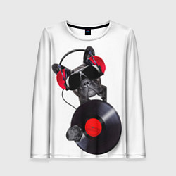 Лонгслив женский DJ бульдог, цвет: 3D-принт