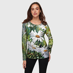 Лонгслив женский Ромашки, цвет: 3D-принт — фото 2
