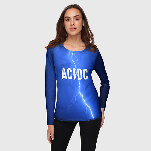 Женский лонгслив AC/DC: Lightning / 3D-принт – фото 3