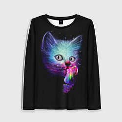 Лонгслив женский Кот с мороженым, цвет: 3D-принт