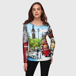 Лонгслив женский Улицы Лондона -Big Ben, цвет: 3D-принт — фото 2