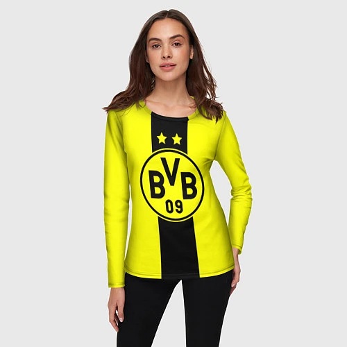 Женский лонгслив BVB FC: Yellow line / 3D-принт – фото 3