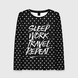 Женский лонгслив Sleep Work Travel Repeat