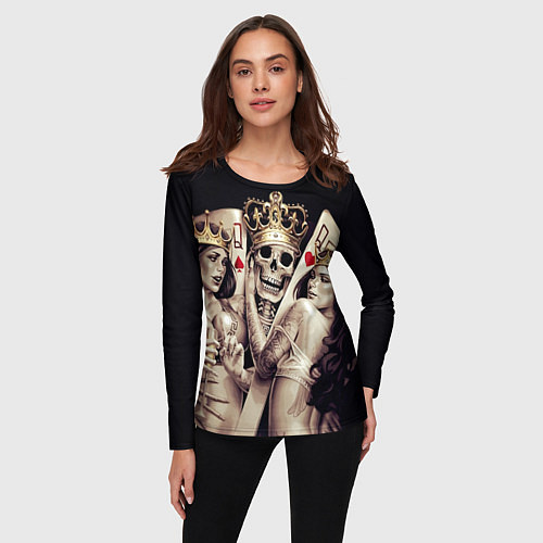 Женский лонгслив Poker Skull / 3D-принт – фото 3