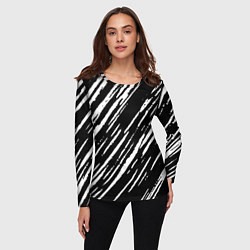 Лонгслив женский Black&White stroke, цвет: 3D-принт — фото 2